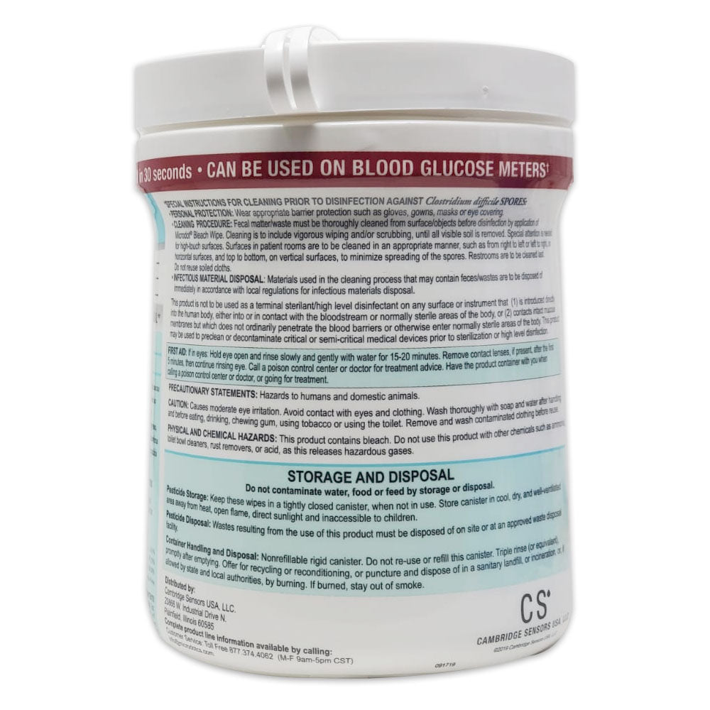 Microdot Bleach Wipe Kills 99.99 of Germs